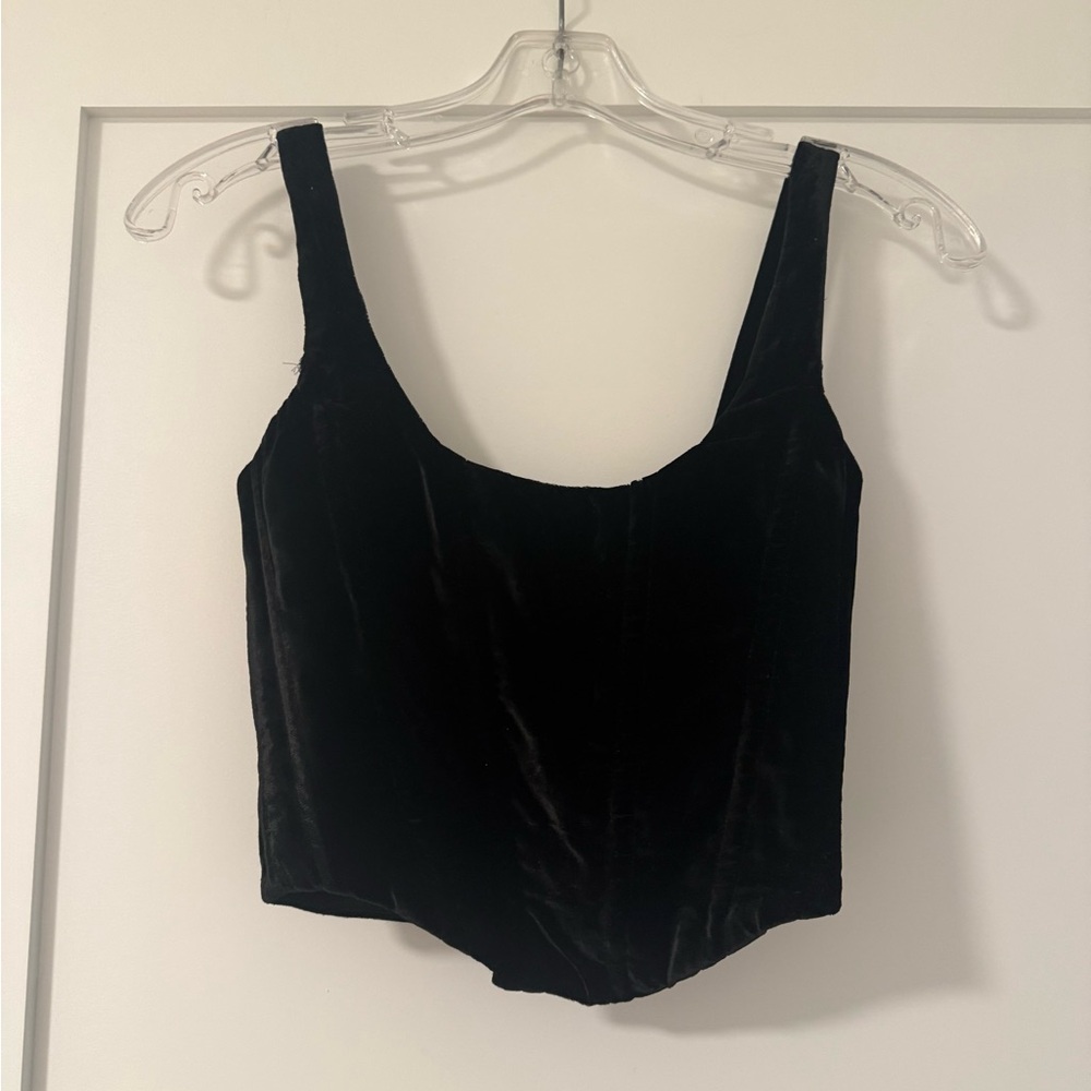 With Jean Black Velvet Corset